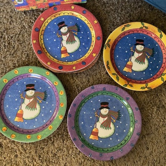 Sango Sweet Shoppe Christmas Salad Plates, Set of 4 - Picture 4 of 7